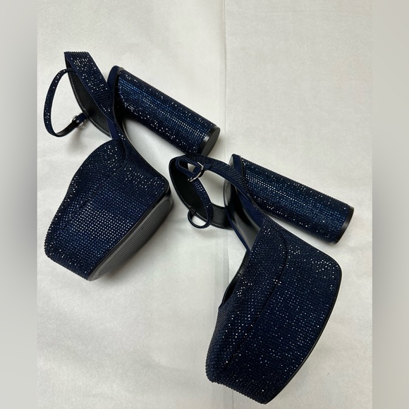 NEW 💙 Zara RHINESTONE HEELED PLATFORM SHOES - Picture 11 of 14